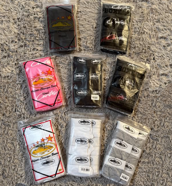 Pack x3 Boxers Corteiz Atlantic Classique Prints Negro/Rosa/Blanco/Gris