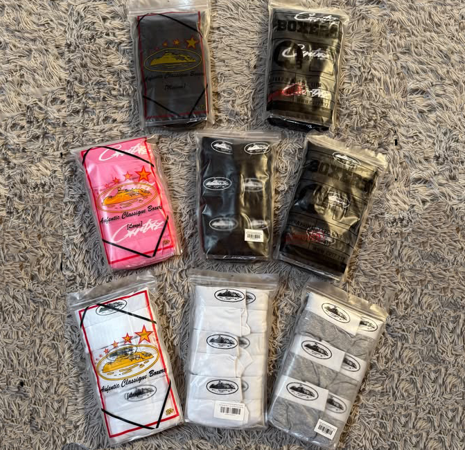 Pack x3 Boxers Corteiz Atlantic Classique Prints Negro/Rosa/Blanco/Gris