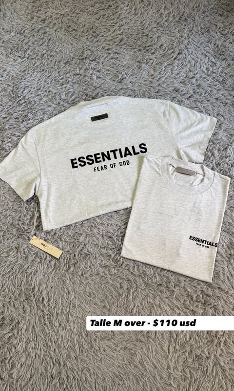 Essentials Fear of God tee dark oatmeal / white - vista 2