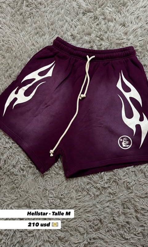Hellstar Sweat Shorts Maroon Flame