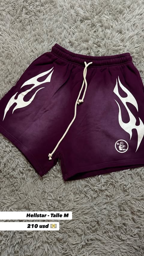 Hellstar Sweat Shorts Maroon Flame