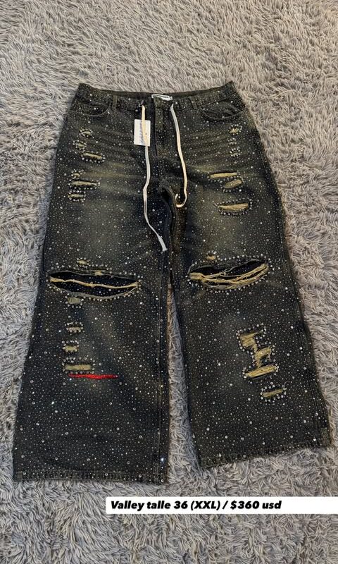 Volley Jeans Denim Negro Distressed