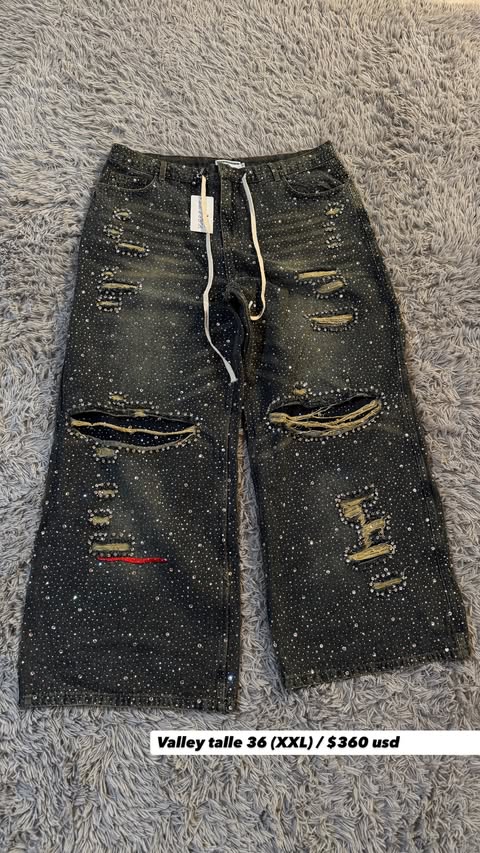 Volley Jeans Denim Negro Distressed