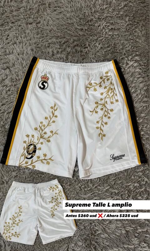 Supreme Embroidered S Crown Sweatshort Blanco