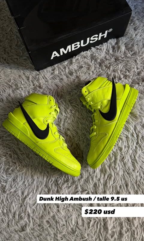 Nike Dunk High x AMBUSH "Flash Lime"