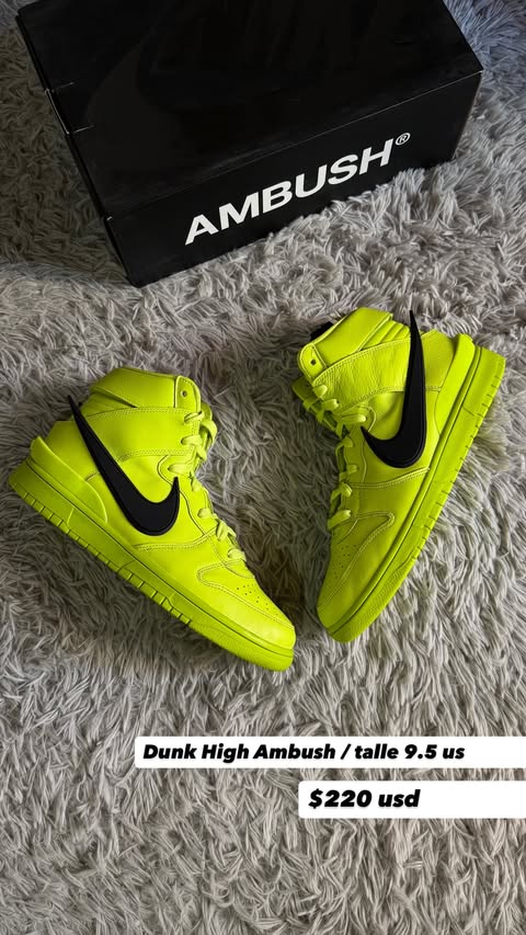 Nike Dunk High x AMBUSH "Flash Lime"