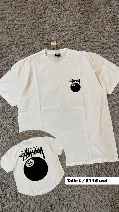 Stüssy T-Shirt Blanca 8 Ball